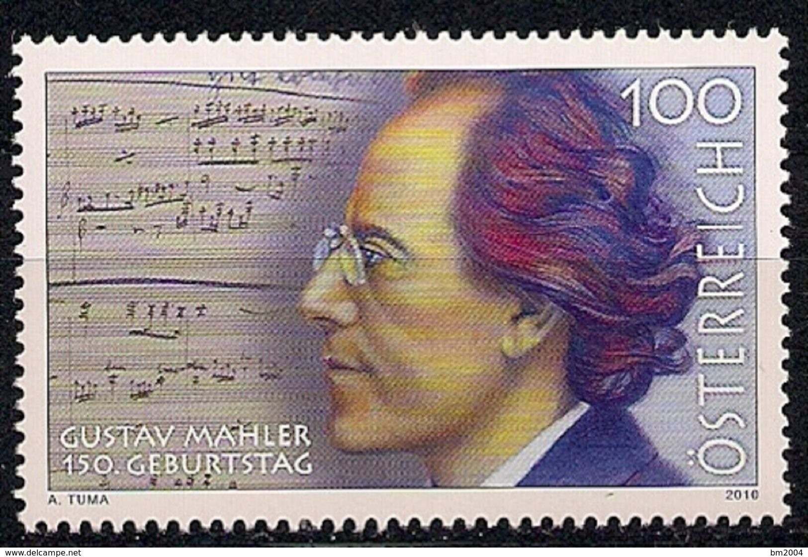 2010 Österreich Austria  Mi. 2868 **MNH 150. Geburtstag Von Gustav Mahler. - Neufs