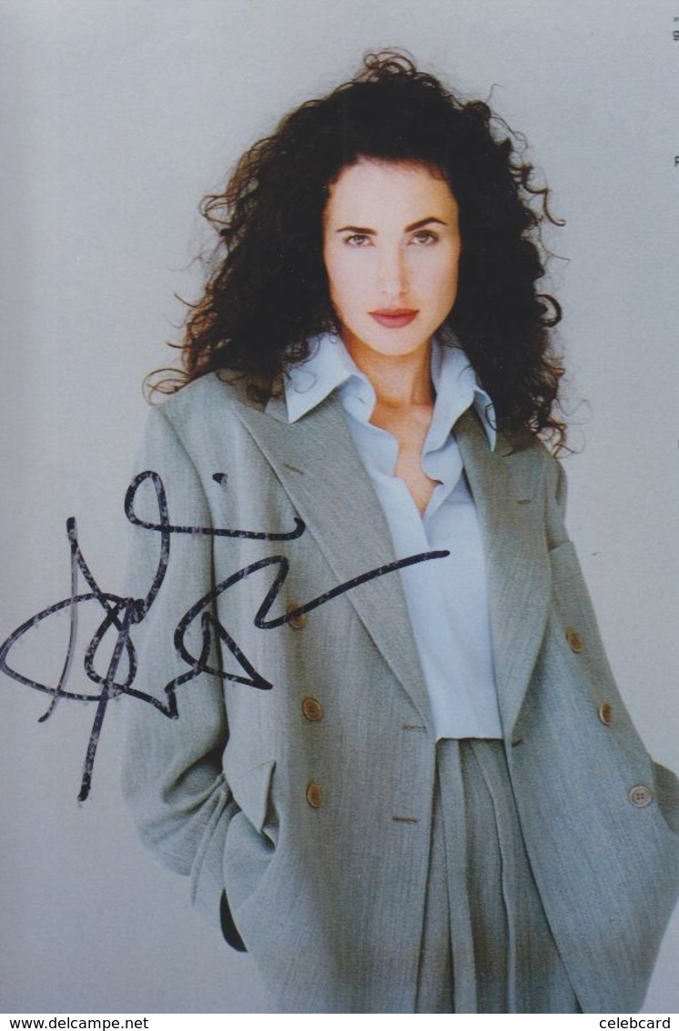 ANDIE MACDOWELL AUTOGRAPHE / AUTOGRAMM  Original Signed Glossy Photo 10x15 Cm - Otros & Sin Clasificación