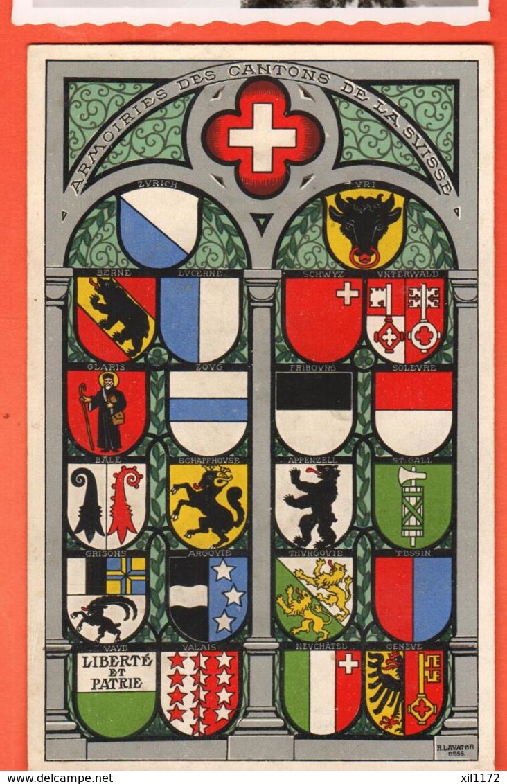 PCO-21 LITHO Armoiries Des Cantons Suisses. Wappen Der Schweizerischen Kantonen. Non Circulé - St. Anton