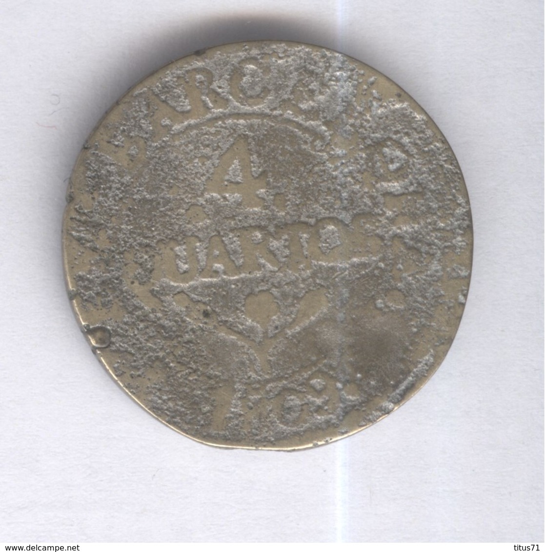 4 Quartos Espagne 1809 Joseph Bonaparte TTB Fondu ( Métal De Cloche ? ) - First Minting