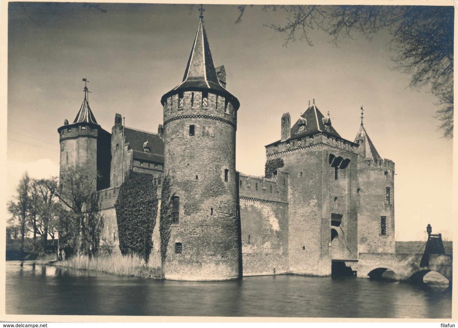 Nederland - 1946 - 5 Op 7,5 Cent Veth, Fotokaart Muiden Kasteel Muiderslot, Briefkaart G286s - Ongebruikt - Entiers Postaux