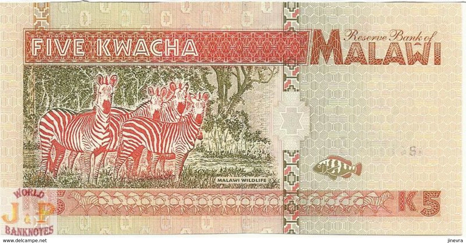 MALAWI 5 KWACHA 1995 PICK 30 UNC - Malawi