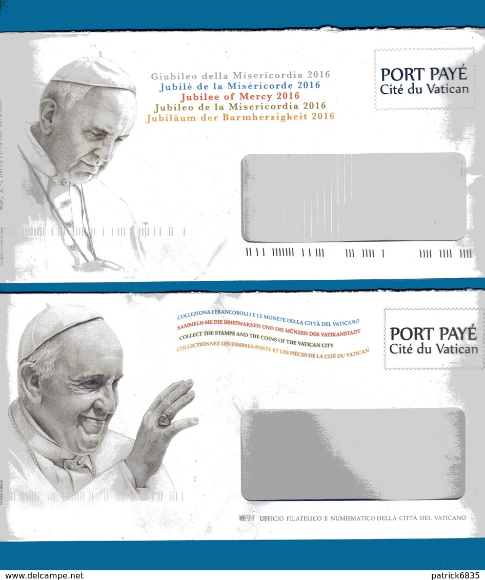 (1) Vaticano °-2017 -  Busta Di Papa Francesco . Port Payé. 2 Buste. - Covers & Documents