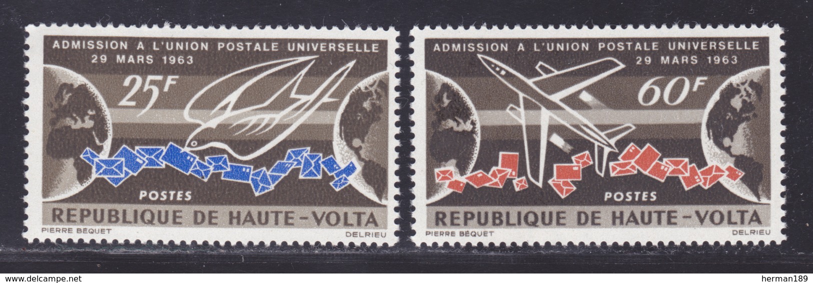 HAUTE-VOLTA N°  133 & 134 ** MNH Neufs Sans Charnière, TB (D9148) Admission à L'Union Postale Universelle - Alto Volta (1958-1984)