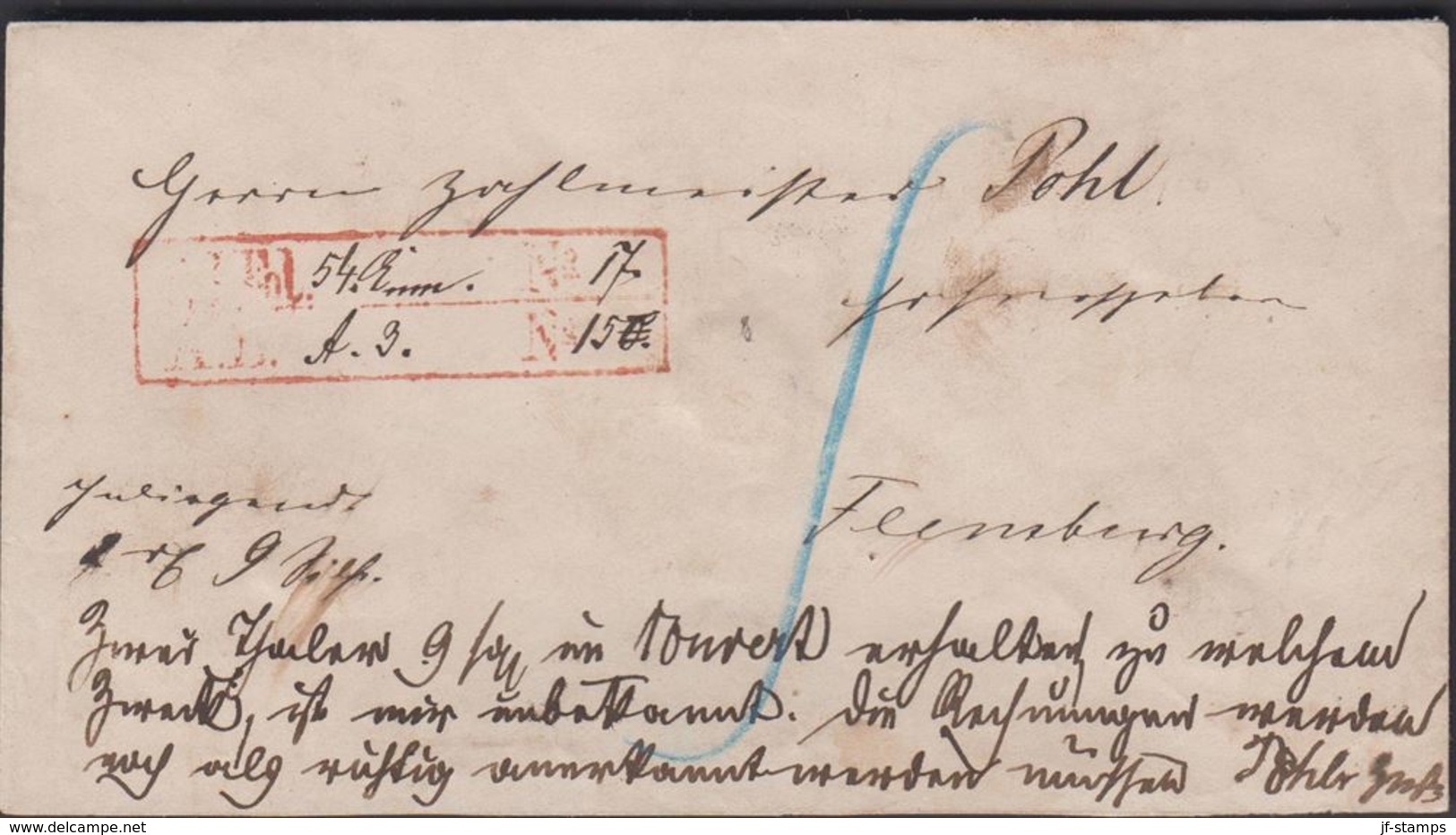 1864. FELDPOST MONEYLETTER 2 Thaler + 9 Silbergr. To Pohl, Flensburg From Lt. In The ... () - JF321180 - Schleswig-Holstein