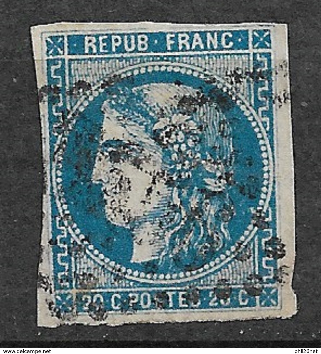 France N° 45Ca Bleu Foncé    Oblitéré B/TB Gros Chiffres      ...  - 1870 Emission De Bordeaux