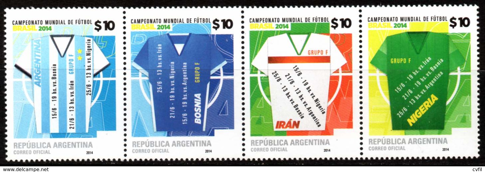 ARGENTINA 2014 World Cup Soccer Championships In Brazil (4), Mint NH - Unused Stamps