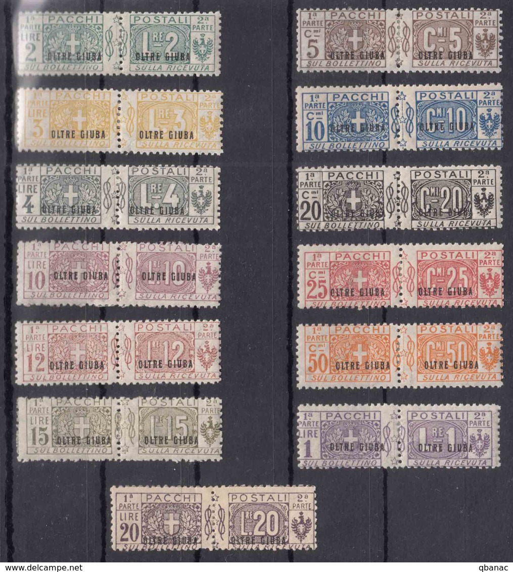 Italy Colonies Oltre Giuba Pacchi Postali 1925 Sassone#1-13 Mint Hinged - Oltre Giuba