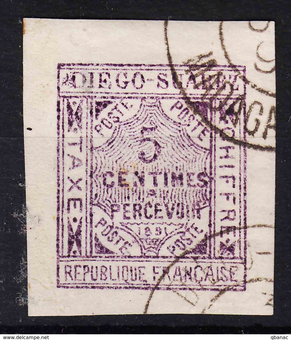 Diego-Suarez 1891 Timbre Taxe Yvert#1 Used - Gebraucht
