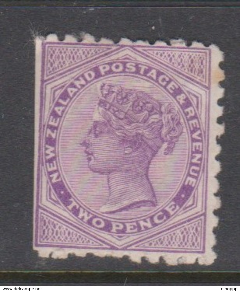 New Zealand SG 219 1888 Two Pence Lilac Perf 10,mint Hinged,damaged - Unused Stamps