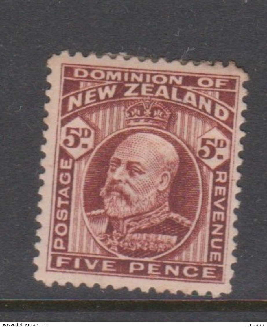 New Zealand SG 391a 1909 King Edward VII Five Pence Red Brown,brown Gum,mint Hinged - Neufs