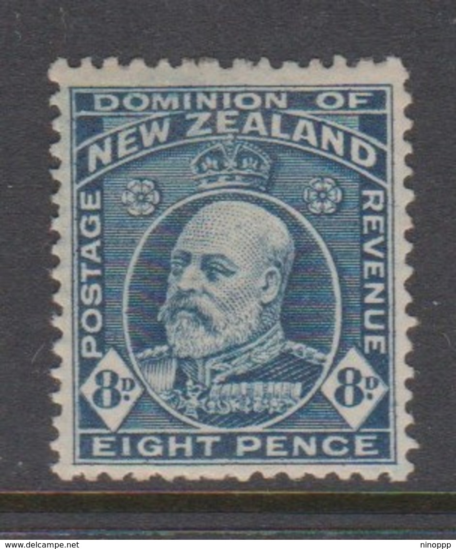 New Zealand SG 393 1909 King Edward VII Eight Pence Indigo Blue,brown Gum,mint Hinged - Ongebruikt