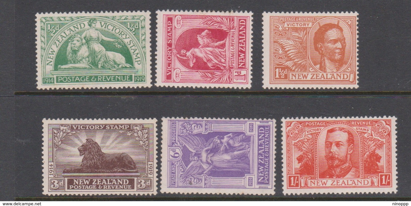 New Zealand SG 453-58 1920 Victory,mint Hinged 3d - Unused Stamps