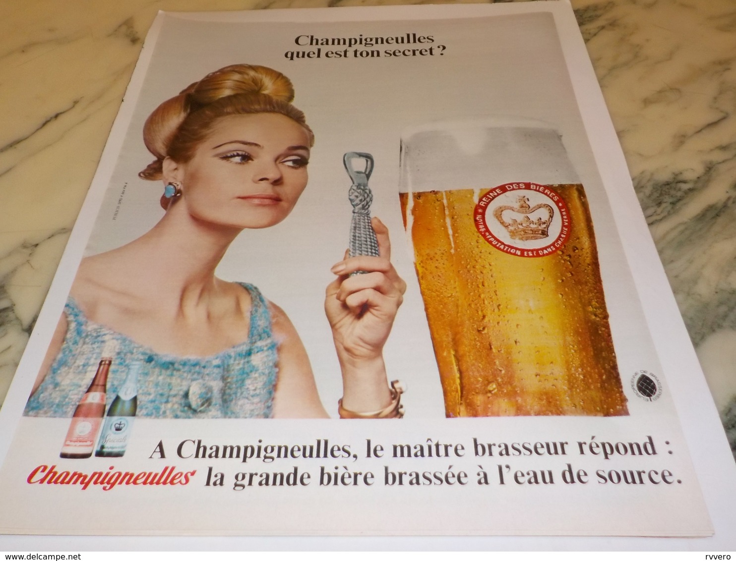 ANCIENNE  PUBLICITE TON SECRET BIERE DE CHAMPIGNEULLES 1967 - Alcools