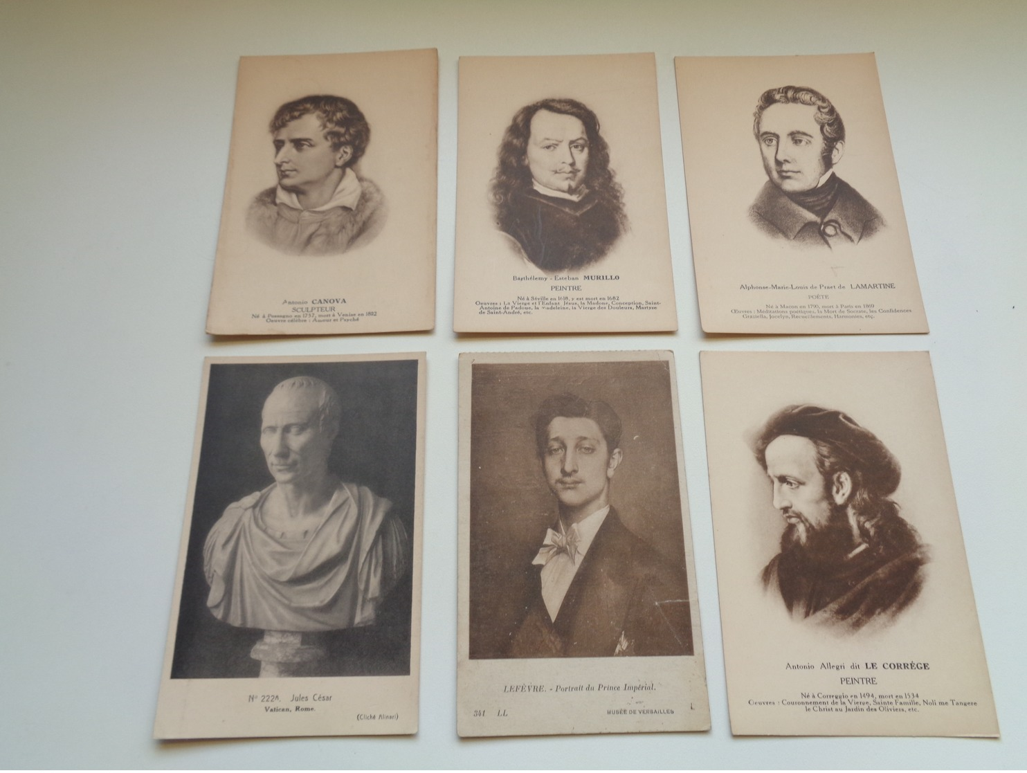 Beau lot de 60 cartes postales de personnes célèbres peintre  poète famille royale écrivain philosophe - 60 scans