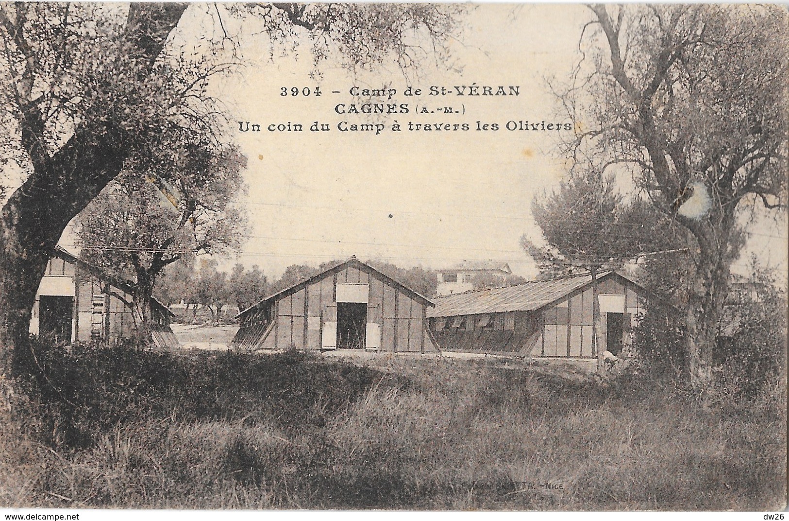 Camp Militaire De St Saint-Véran, Cagnes - Un Coin Du Camp à Travers Les Oliviers - Carte N° 3904 - Casernes