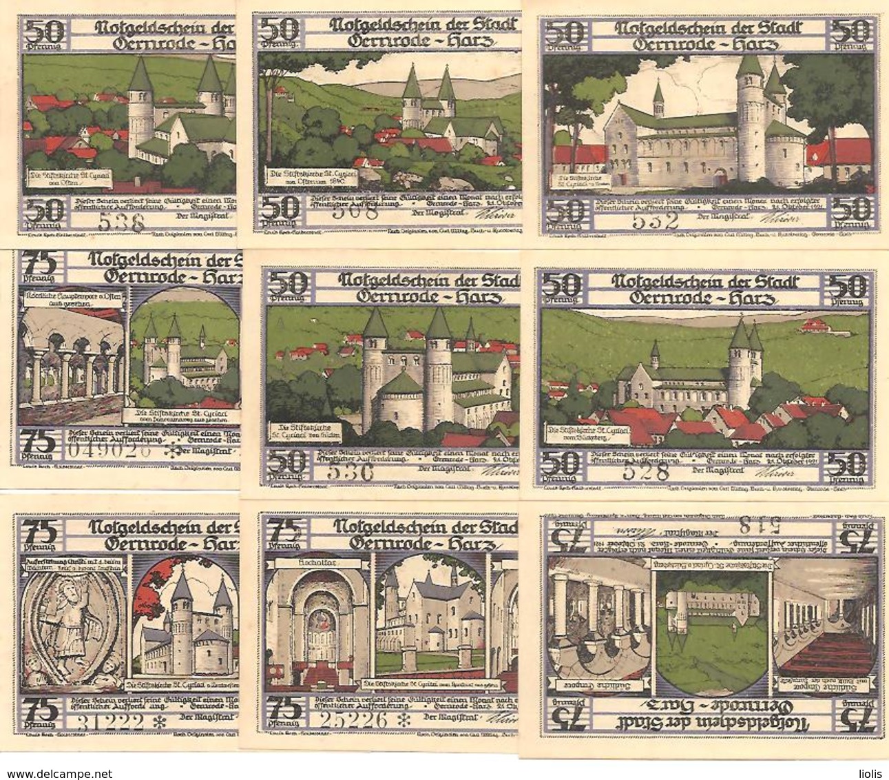 Notgeld Gernrode- 5 X 50, 4 X75 Pf 192 - [11] Emissioni Locali