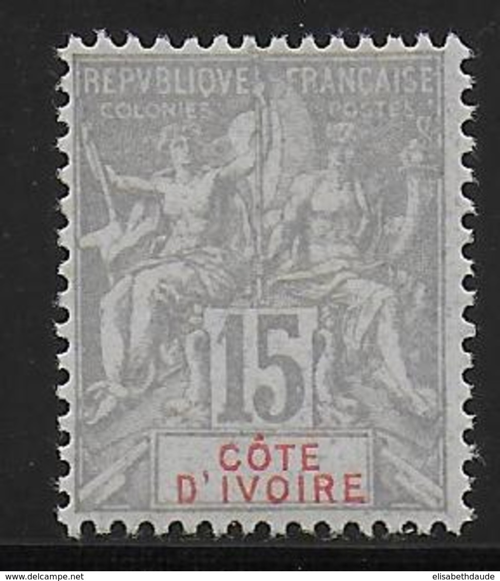 COTE D'IVOIRE - 1900 - GROUPE - YVERT N° 15 * MLH (CHARNIERE LEGERE) - COTE = 28 EUR. - - Unused Stamps
