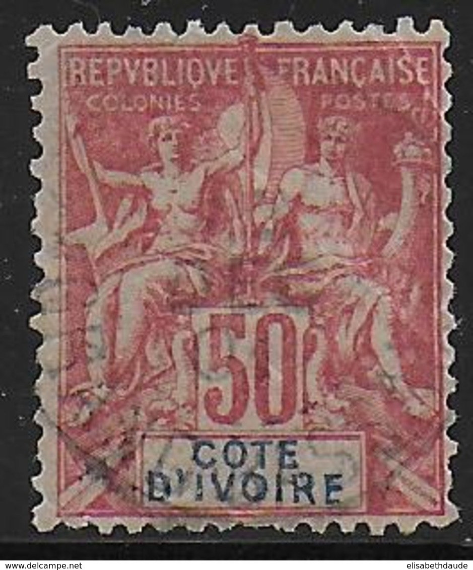 COTE D'IVOIRE - 1892 - RARE YT 11 OBLITERE (INFIME PLI D'ANGLE) - COTE = 80 EUR. - Usati