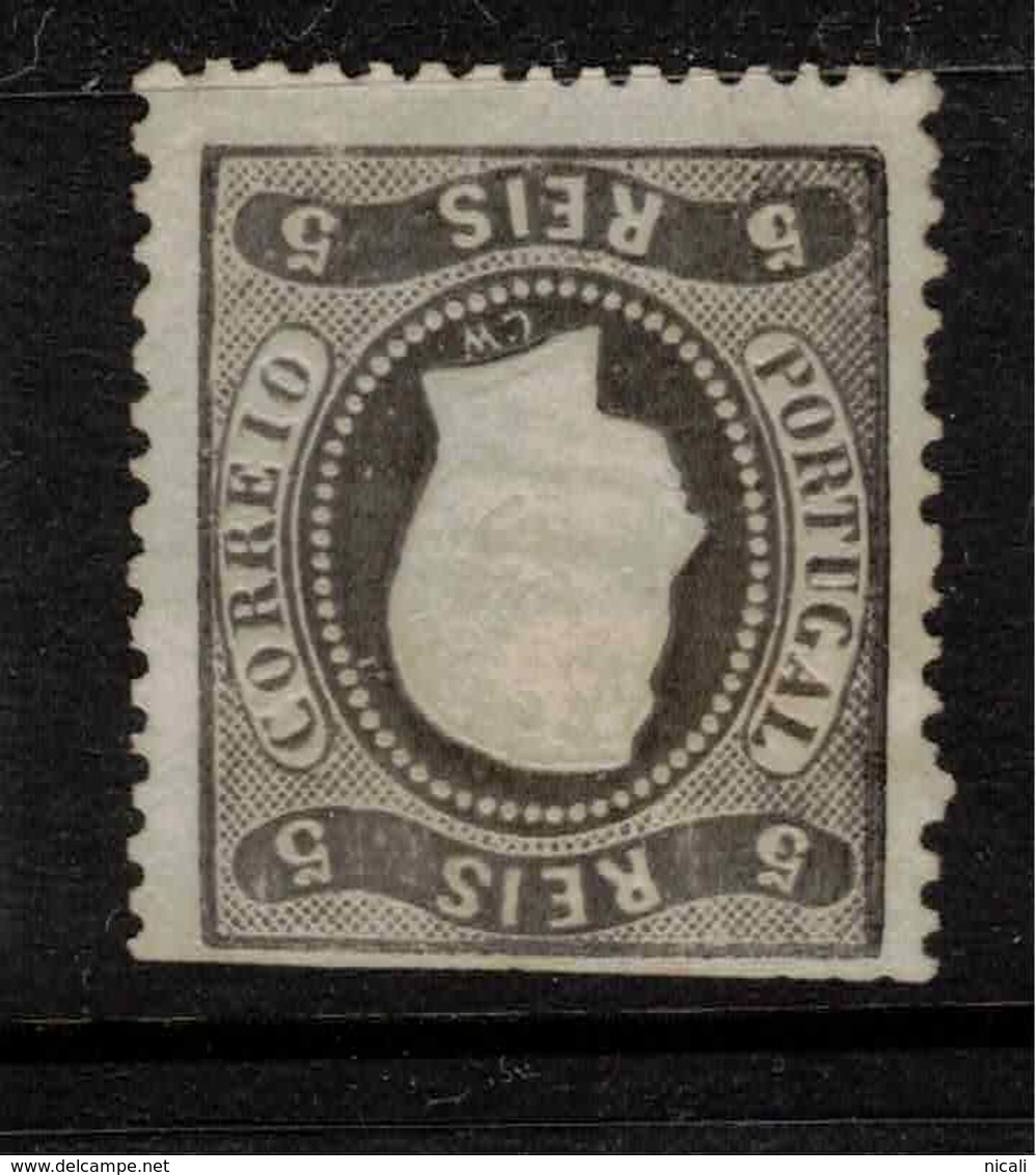 PORTUGAL 1867 5r Black Curved Label SG 52 MNG* #BDL33 - Unused Stamps