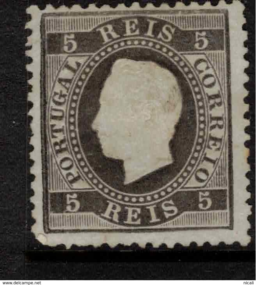 PORTUGAL 1870 5r Black Straight Label SG 69 MNG #BDL41 - Unused Stamps