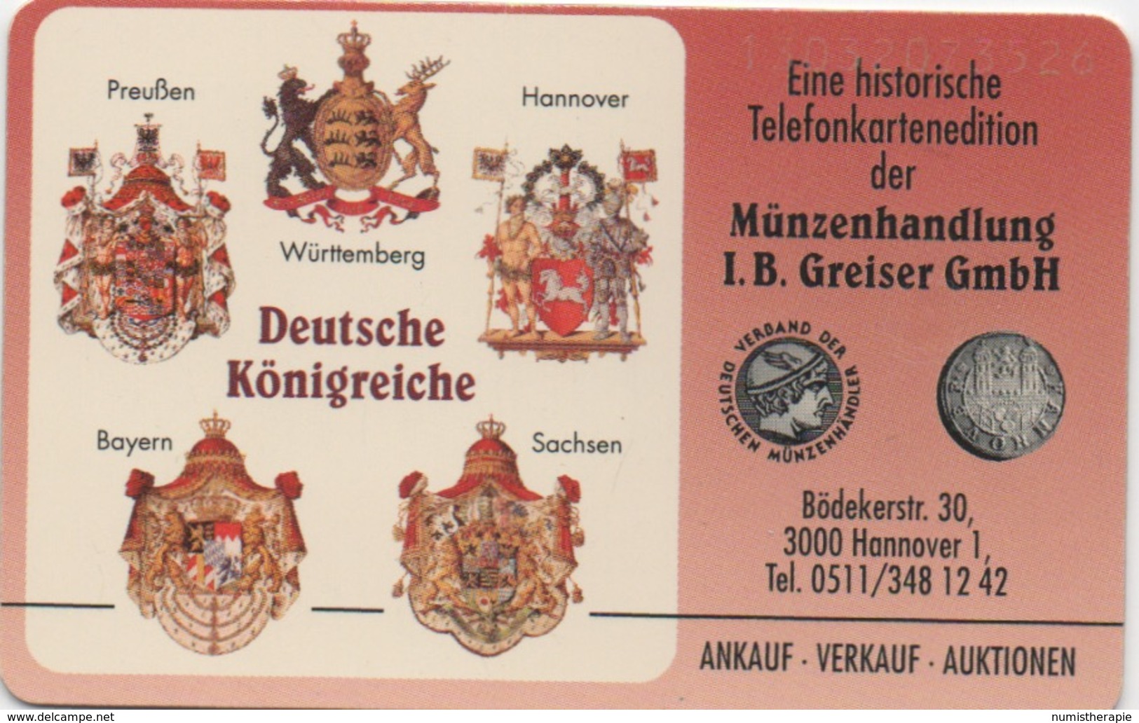 Télécarte Allemagne : Roi Karl I De Württemberg - Timbres & Monnaies