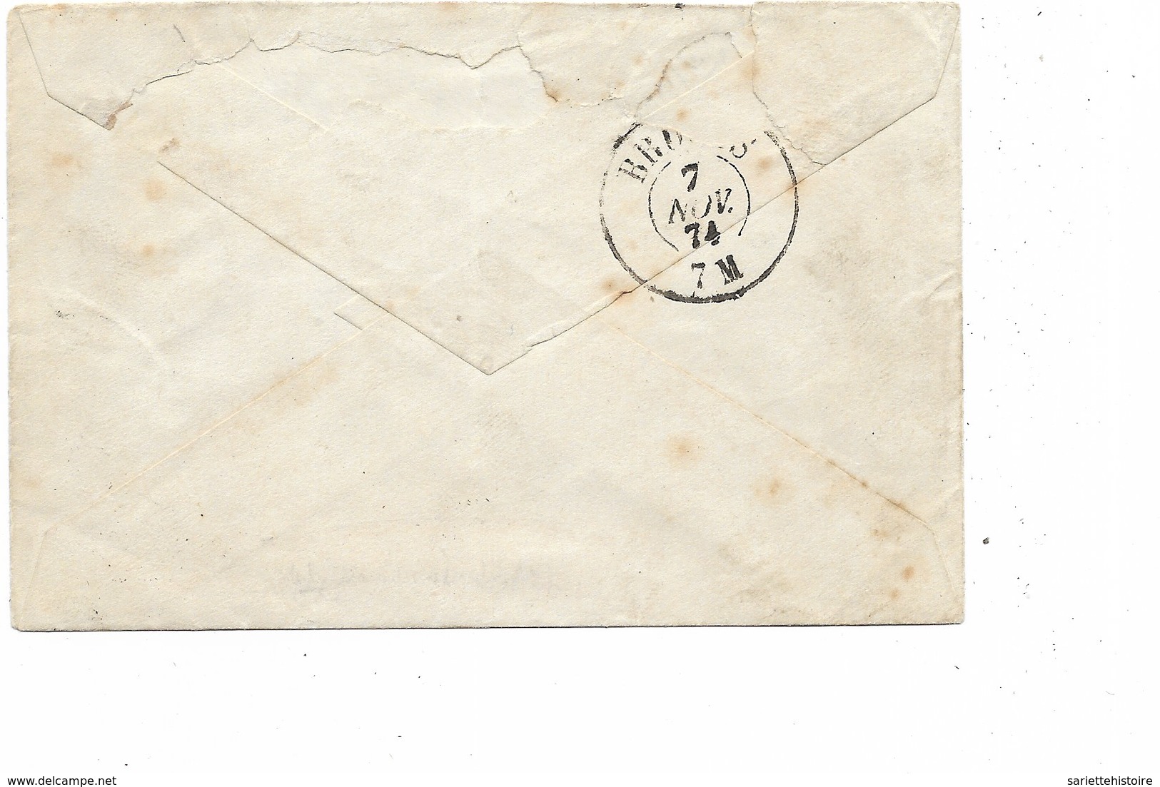 SH 0373. Enveloppe N° 1 (PATTE POINTUE) DC LIEGE (GUILLEMINS) 6 NOV 74 V. Bruges - Enveloppes
