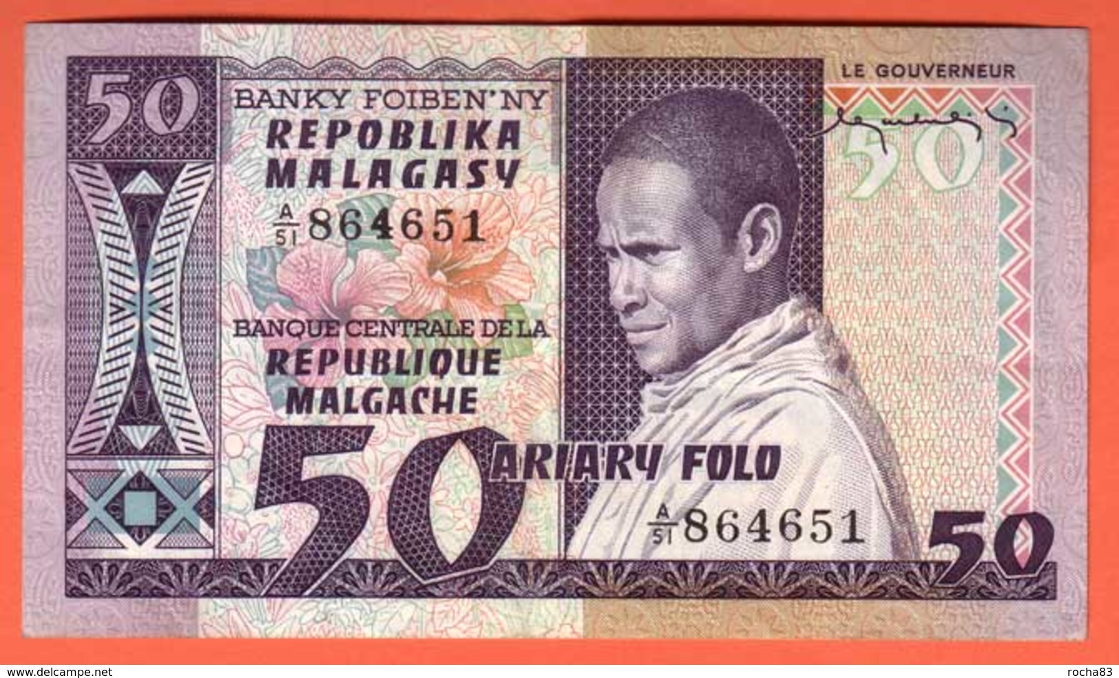 MADAGASCAR - 50 Francs / 10 Ariary  De 1974 - Pick 62 - Madagascar