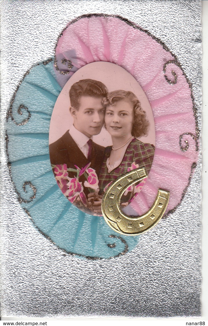 Fantaisie - Ancienne - Couple - Amour -  Carte Luxe - - Paare