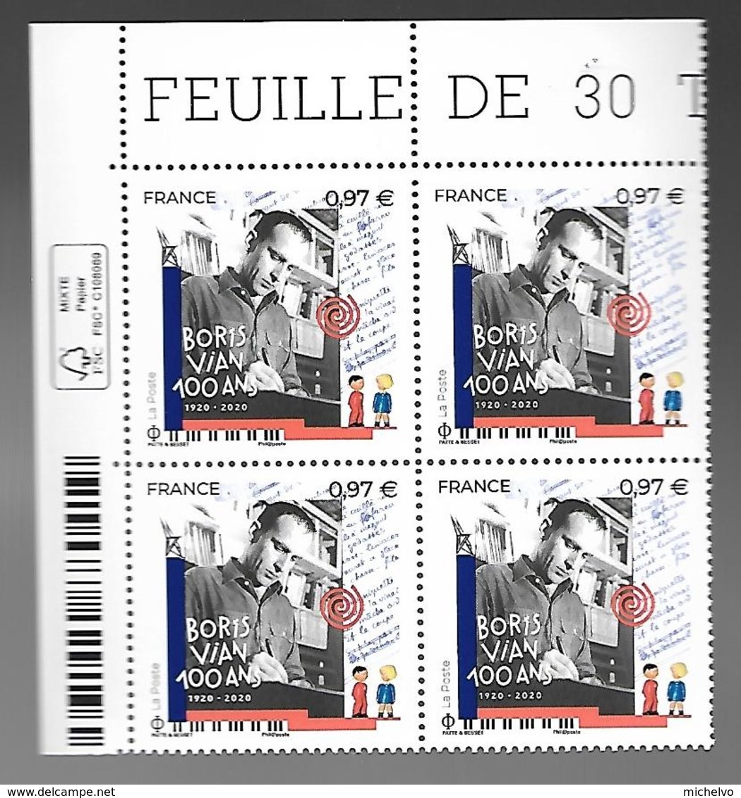 France 2020 - Yv N° 5383 ** - Boris Vian - Ongebruikt