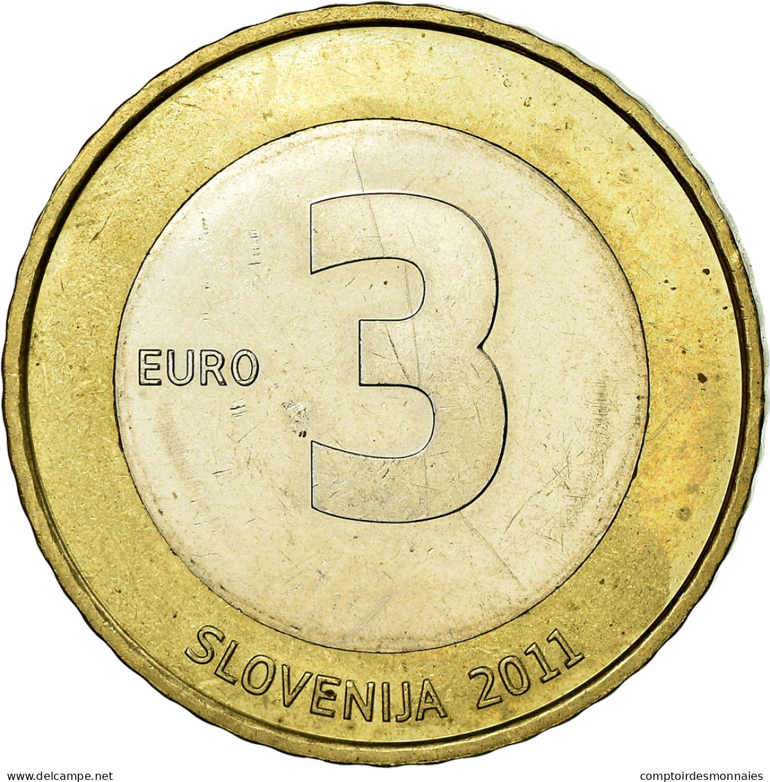 Monnaie, Slovénie, 3 Euro, 2011, TTB, Bi-Metallic, KM:101 - Slovénie
