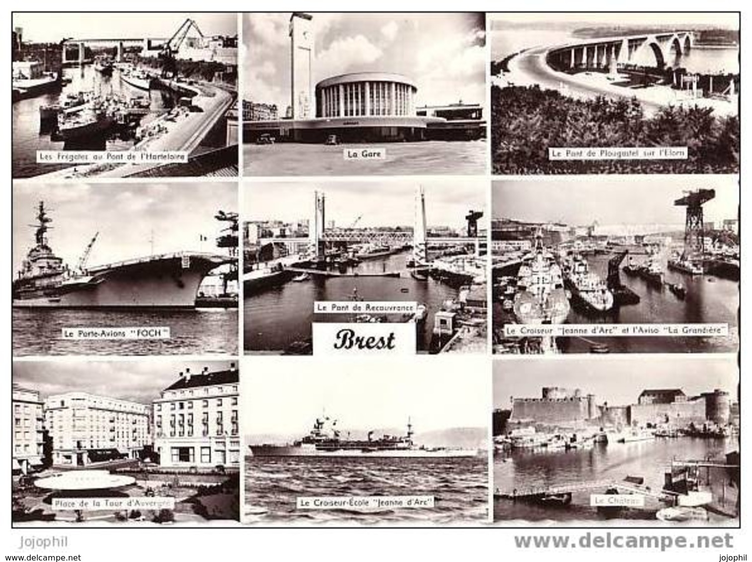 Brest - Gare , Foch, Jeanne D'Arc Pont Harteloire Recouvrance...1963 - Brest