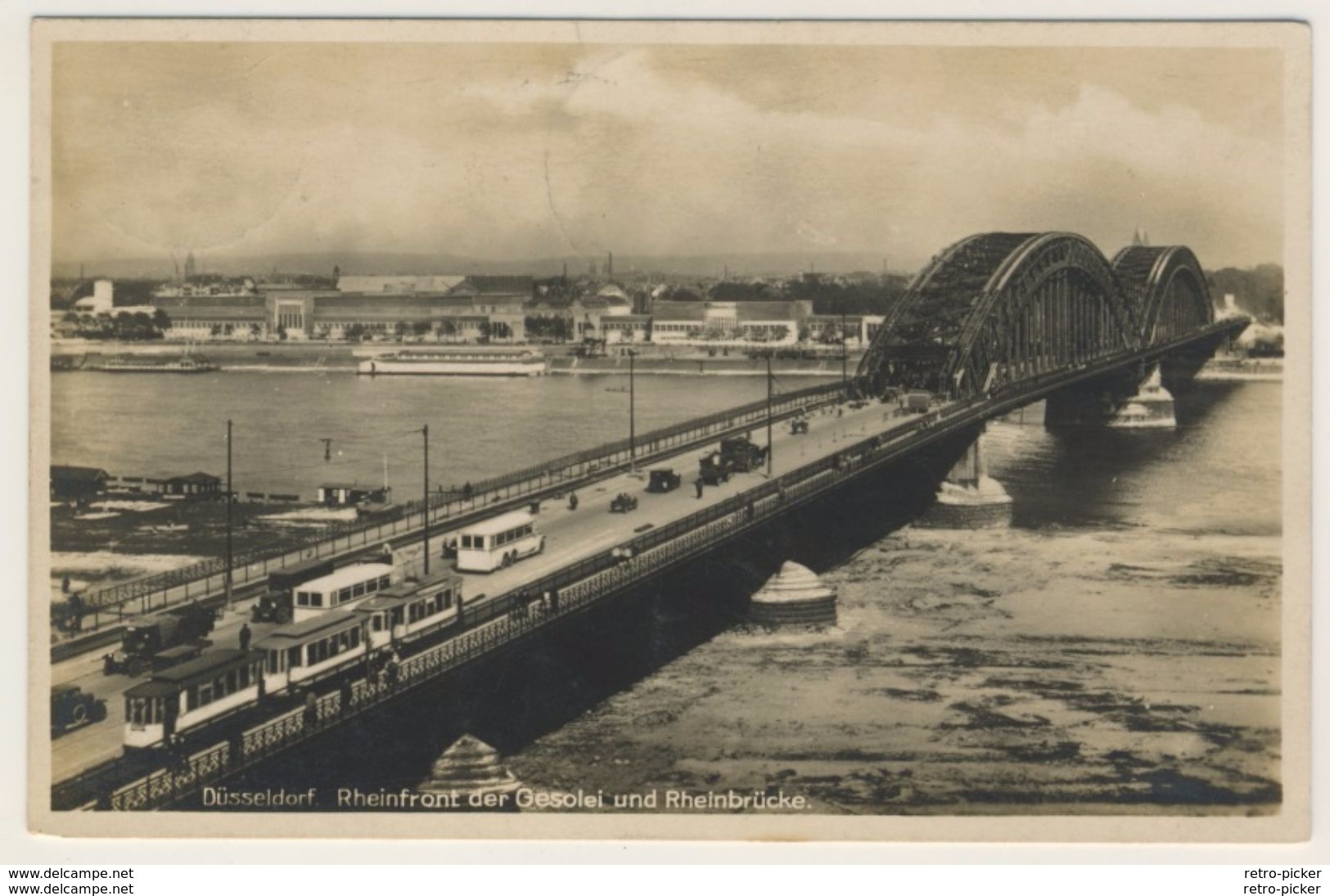 AK  Düsseldorf Straßenbahn Bei Gesolei Auf Rheinbrücke 1926  Ansichtskarte - Duesseldorf