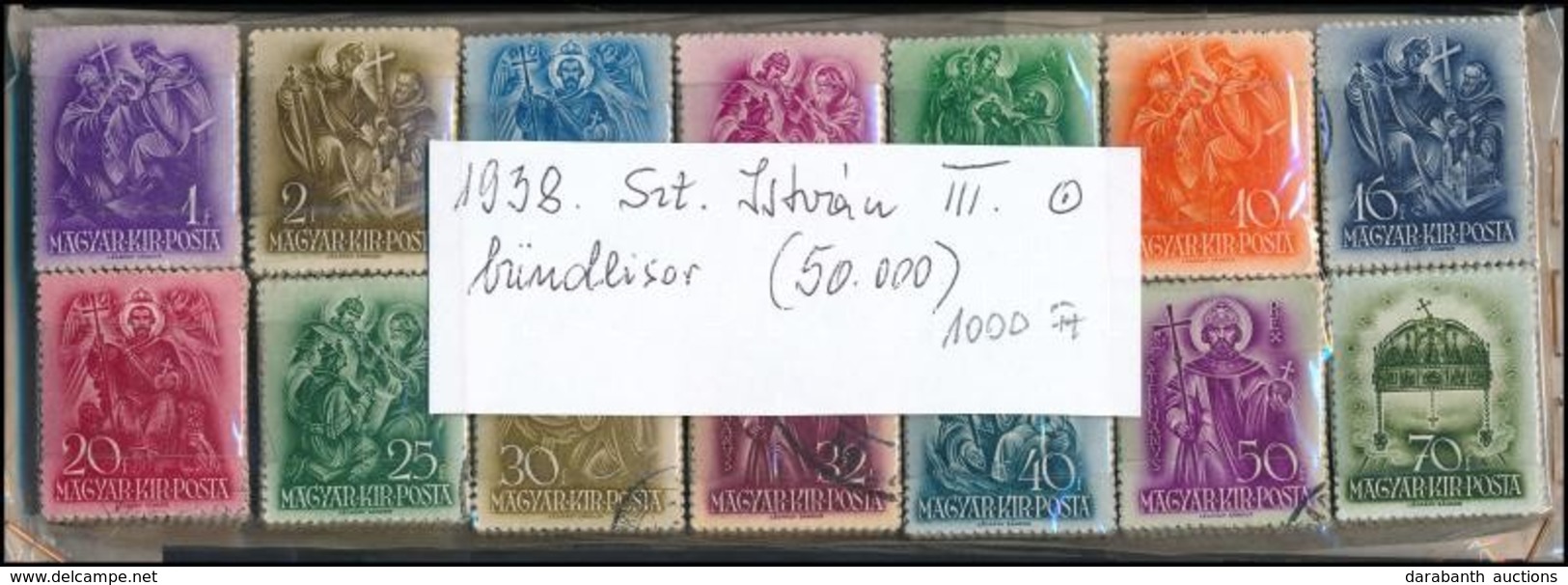 O 1938 Szent István 100 Sor Bündlikben (50.000) - Autres & Non Classés