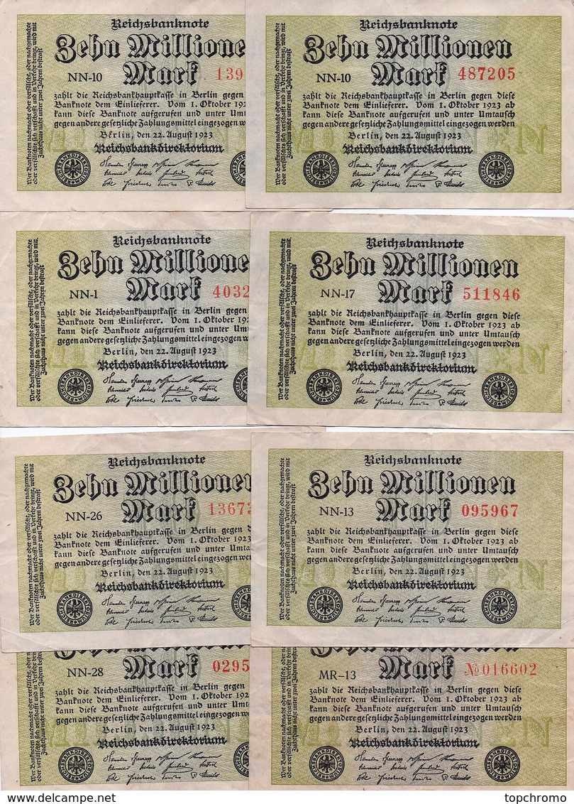Allemagne Billet De Banque Allemand 25 Billets 1922 Et 1923 10 Millionen Mark (17) 1 Million (1) 2 Millionen (1) - Collections