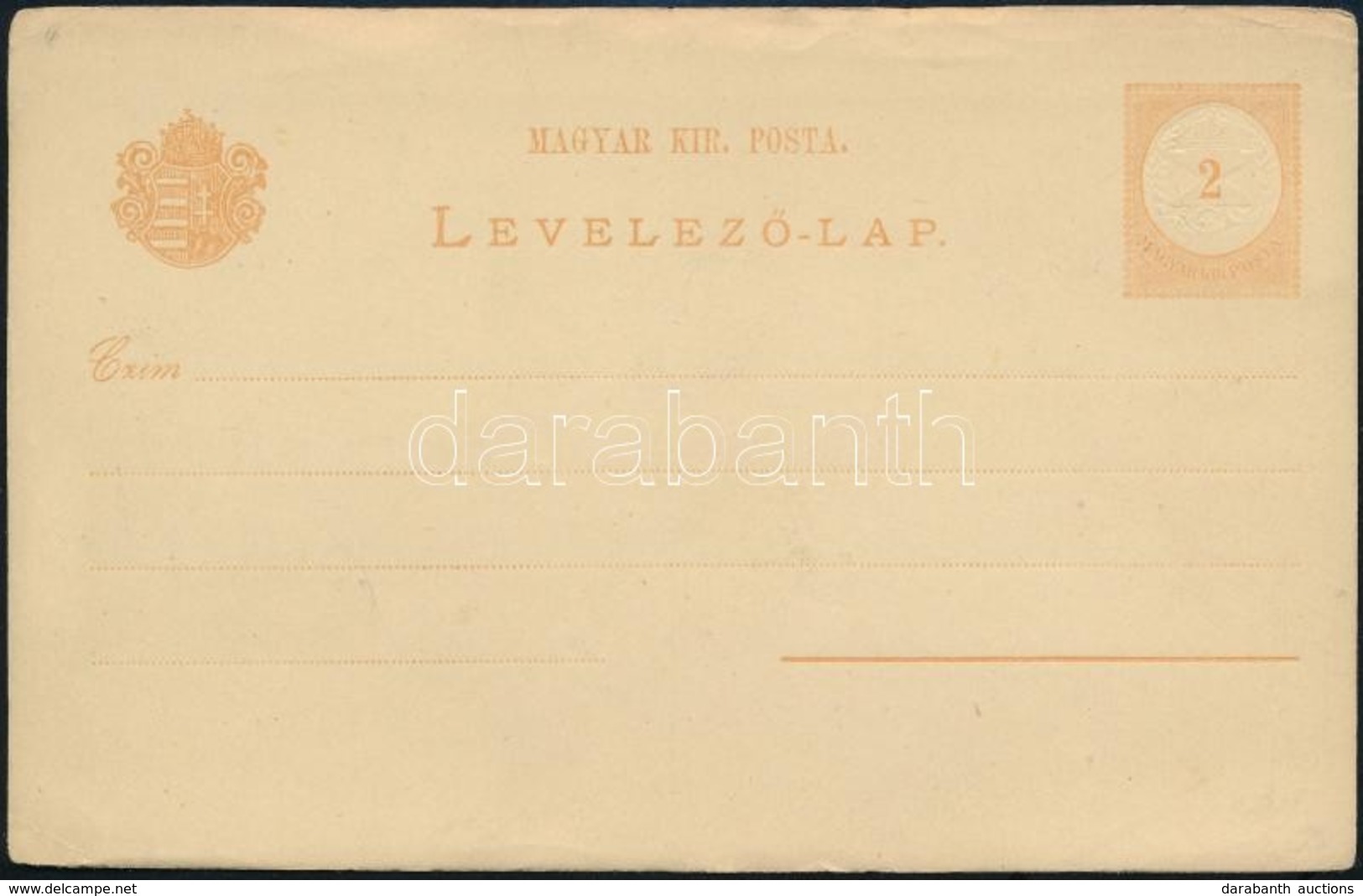 1880 2kr Használatlan Díjjegyes Levelezőlap Egyenes Felirattal, IV. Vízjellel (12.000) - Sonstige & Ohne Zuordnung