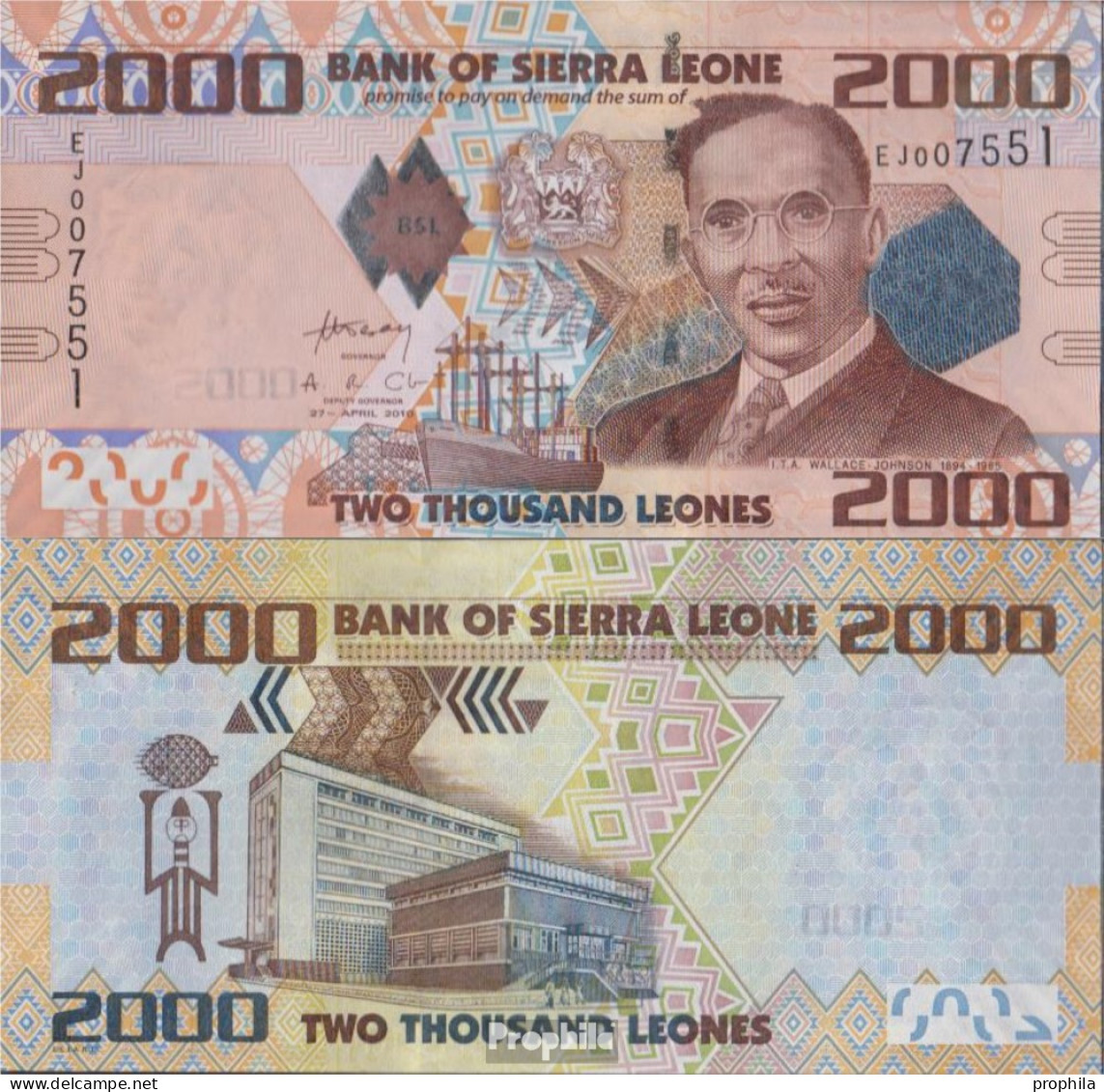 Sierra Leone Pick-Nr: 31a Bankfrisch 2010 2.000 Leones - Sierra Leone