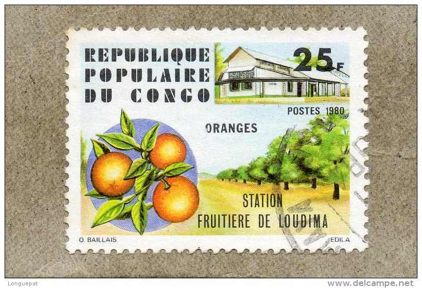 CONGO :  Fruits : Oranges - Station Fruitière De Loudima - Production Agricole - Agricultutr - Agrumes - - Oblitérés