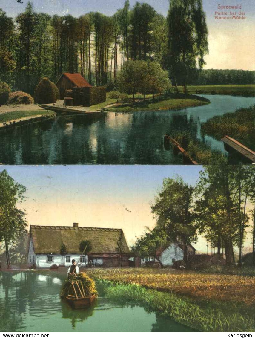 Lübben Spreewald 1940 ZWEI AK " Bei Der Kanno-Mühle + In Den Kaupen " 1x Frank.Bedarf Mit So-o Lübbenau - Luebben