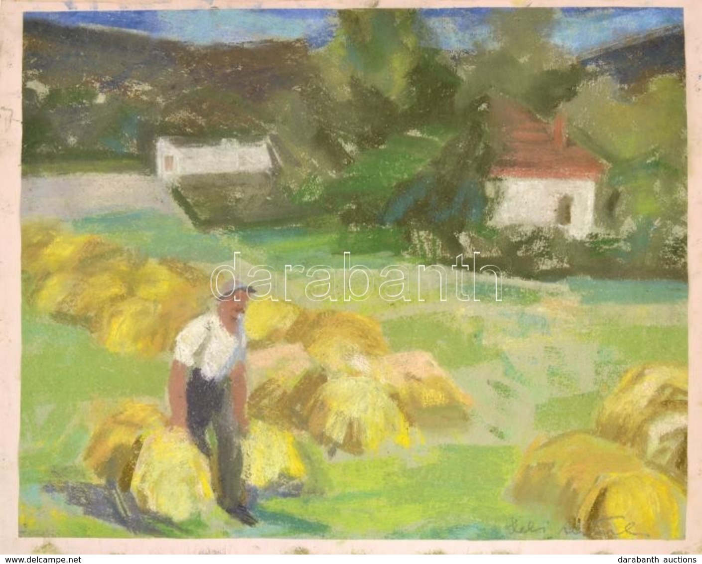 Deli Antal (1886-1960):Aratás. Pasztell, Papír, Jelzett, 37x46,5 Cm - Sonstige & Ohne Zuordnung