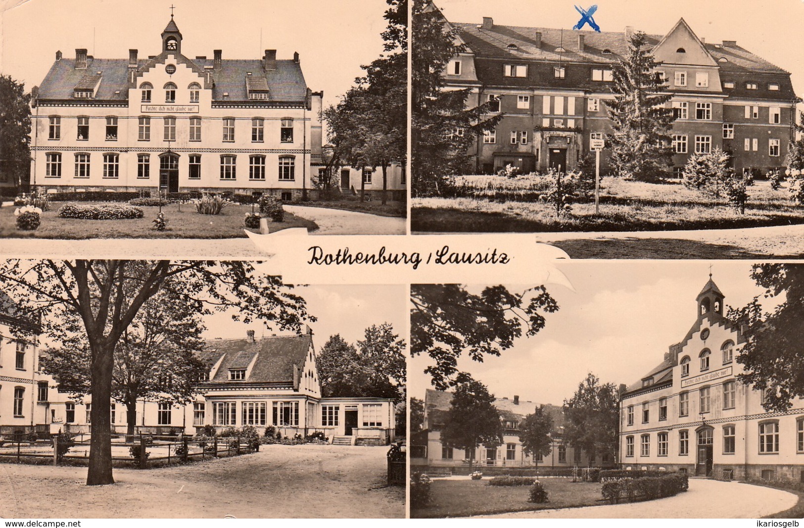 ROTHENBURG Lausitz B Görlitz1968 4-geteilte Private AK  " Heilstätte Innere Mission Martin Ulbrich Haus " - Goerlitz