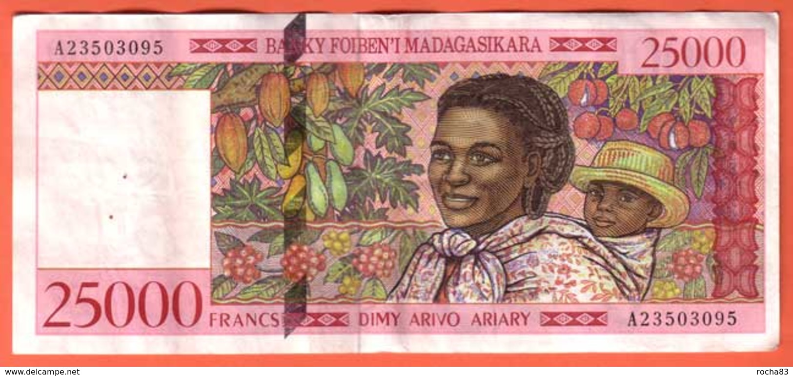 MADAGASCAR - 25000 Francs / 5000 Ariary  De 1998 - Pick 82 - Madagascar