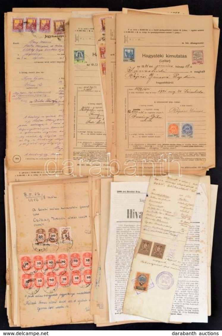 Cca 1920-1956 64 Db Régi Okmány Illetékbélyegekkel - Ohne Zuordnung