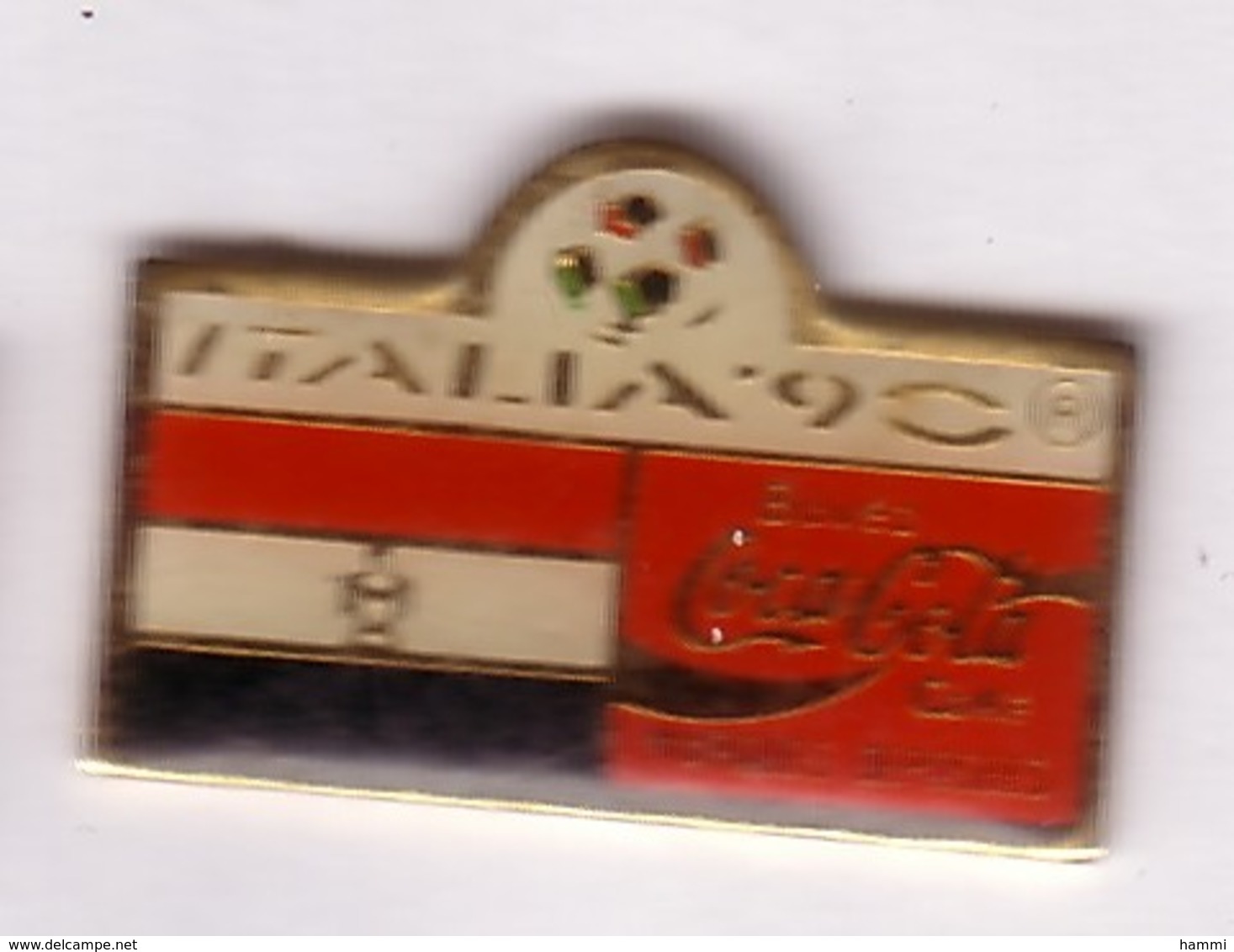 C269 Pin's Foot Football Coupe Monde Italie Coca Cola Coke Drapeau Achat Immédiat Egypte - Coca-Cola