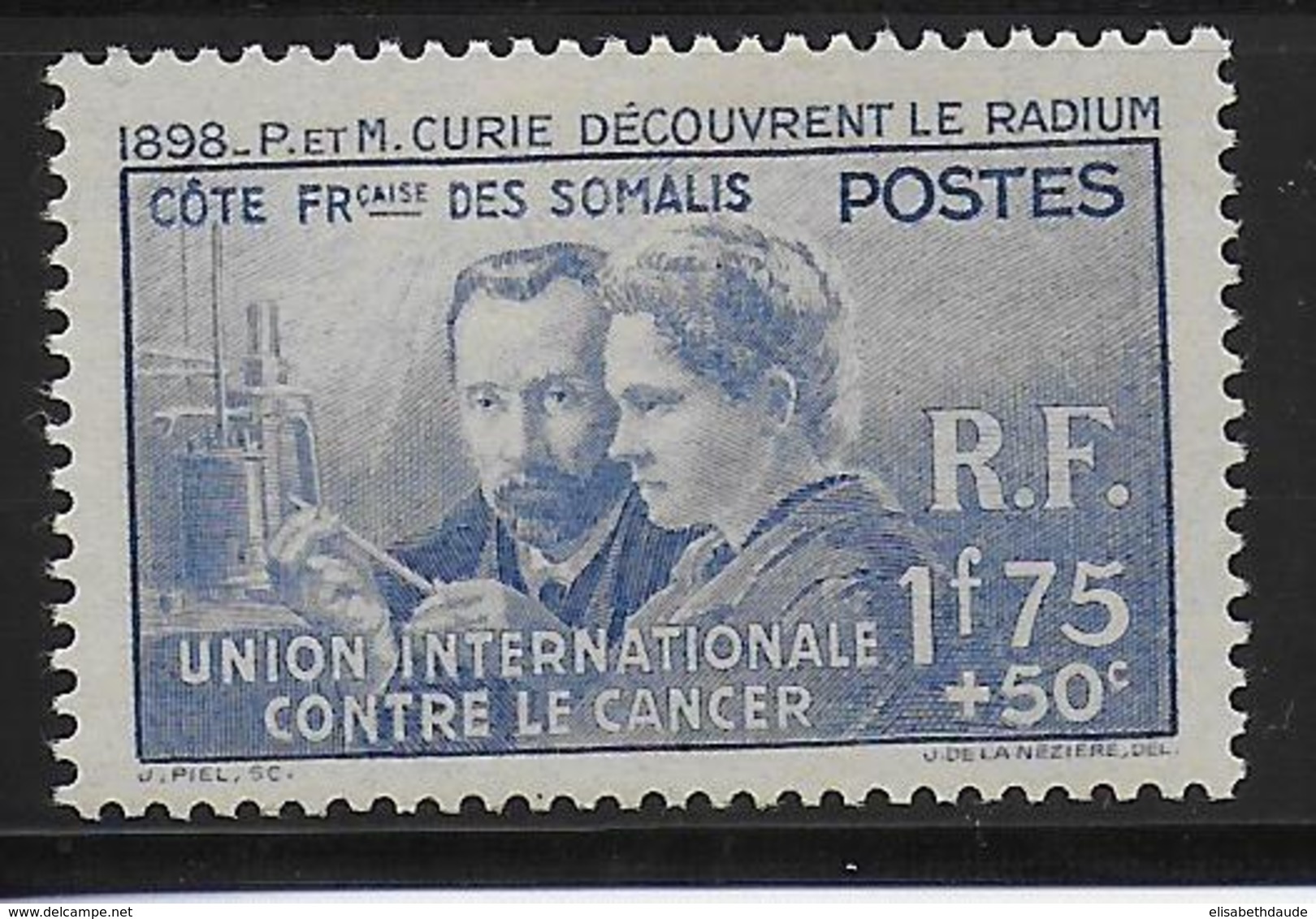 1938 - CURIE - COTE DES SOMALIS - YT N°147 * MLH - COTE 2020 = 13 EUR - Nuevos