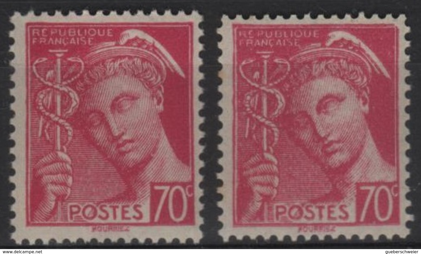 FR 1199 - FRANCE N° 416 + 416a Types 1 Et 2 Neufs** - 1938-42 Mercurius