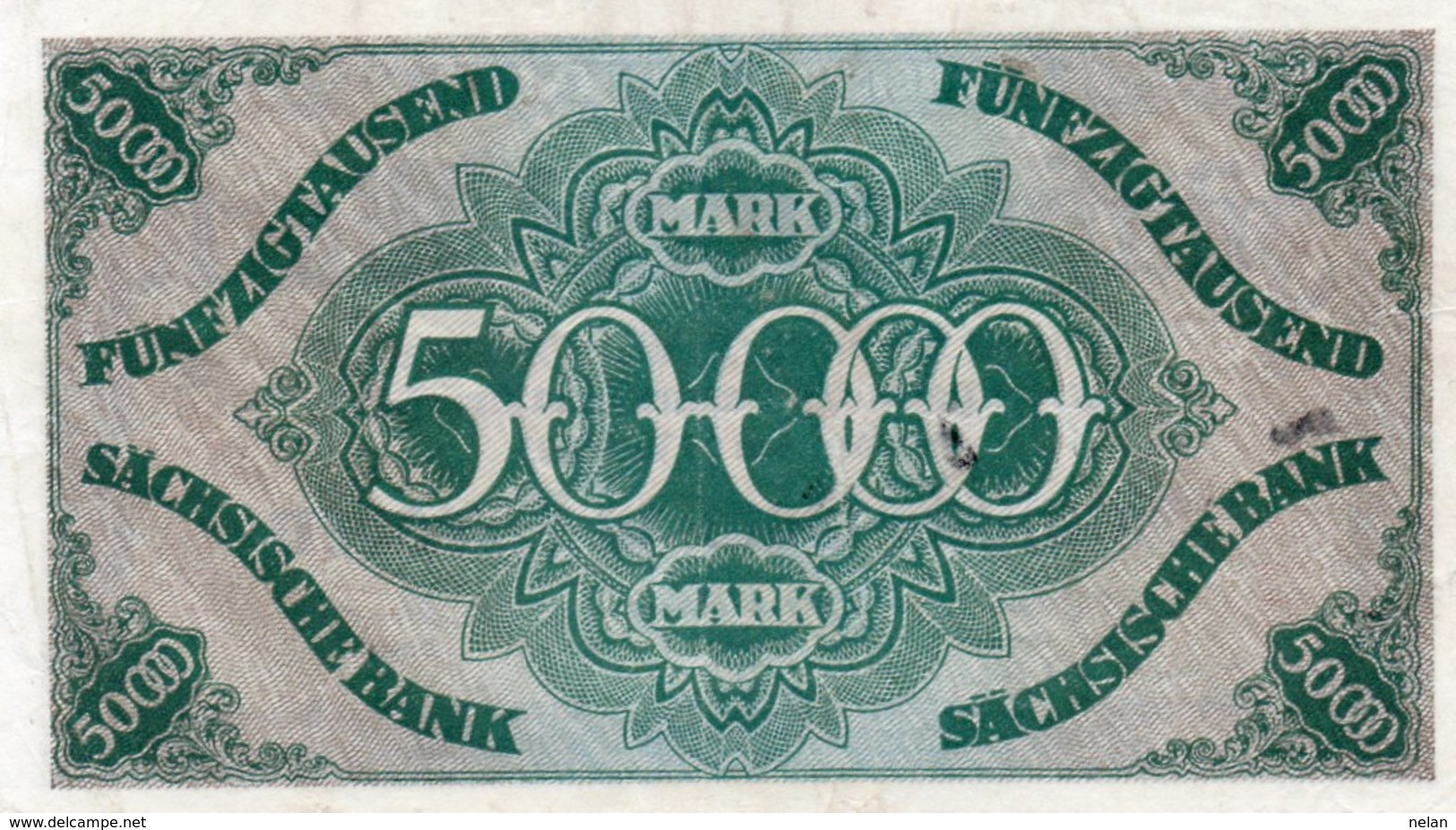 GERMANY 50000 MARK 1923 -SACHSISCHE BANKONOTE XF-AUNC - Zwischenscheine - Schatzanweisungen