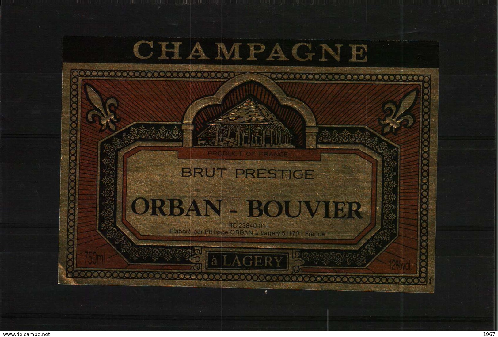 Etiquette De Champagne  Brut  Prestige  ORBAN - BOUVIER - Champagne