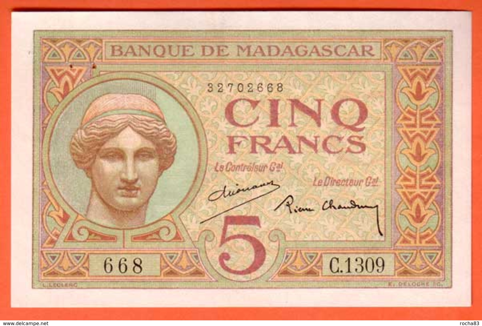 MADAGASCAR - 5 Francs - 1937 Pick 35 - Madagascar