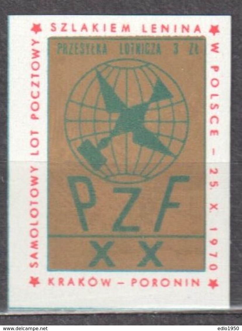 Poland 1970 - Plane Label - MNH(**) - Sin Clasificación
